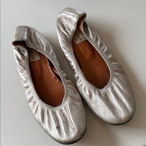 Lanvin Metallic Silver Loafers